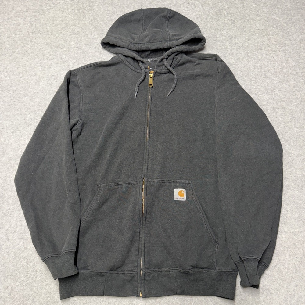 Carhartt Hoodie Mens Small Black Original Fit Full Zip Fleece K122 Sweatshirt